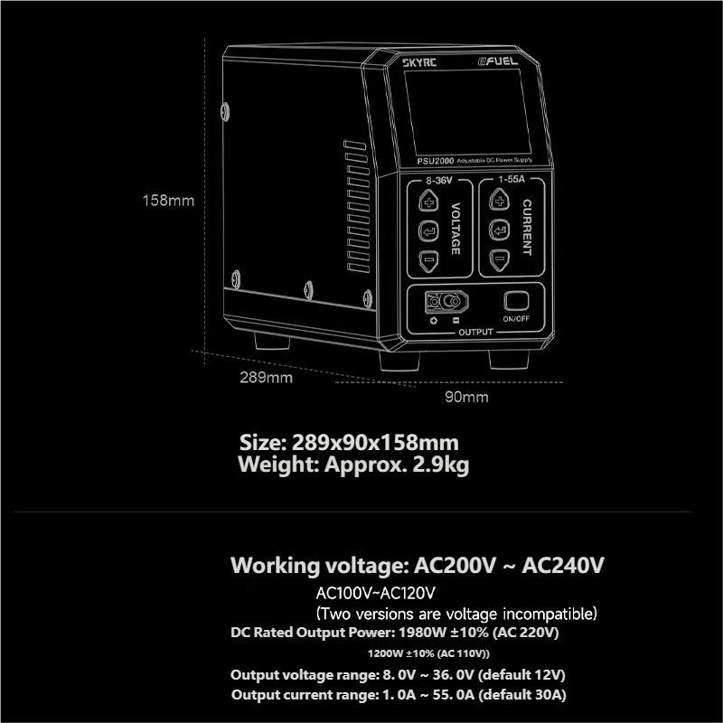 SKYRC PSU2000 1980W Regulowany – Rc Drone recenzja i cena